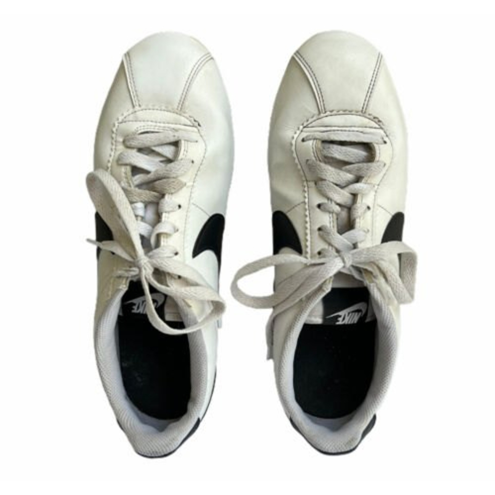 Nike Classic Cortez Leather White Black 807471-101 Womens Size 9 Shoes Sneakers